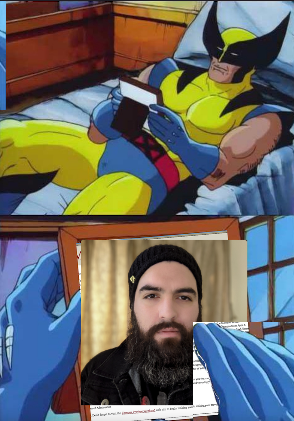 Meme de Wolverine leyendo